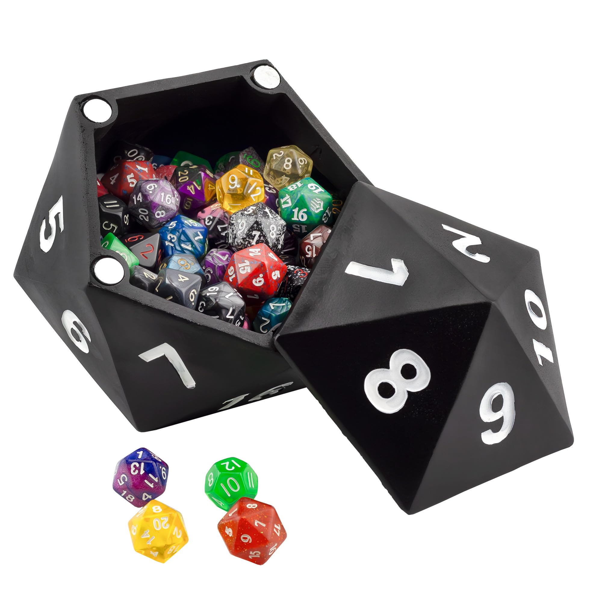 Toy Vault 20-Sided Dice Storage Treasure Box, D20-Shaped Dice